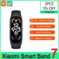 Mi Band 7สายรัดข้อมืออัจฉริยะ8สี AMOLED สายวัดออกซิเจนในเลือดสายรัดข้อมืออัจฉริยะสำหรับฟิตเนสวัดอัตราการเต้นหัวใจบลูทูธกันน้ำได้ Miband 7