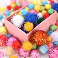 Glitter Pompom 10/15/20/25/30mm Mix Color Christmas Pom Pom Fur Craft DIY Soft Plush Ball Pompoms Hair Root Diy Children Toys