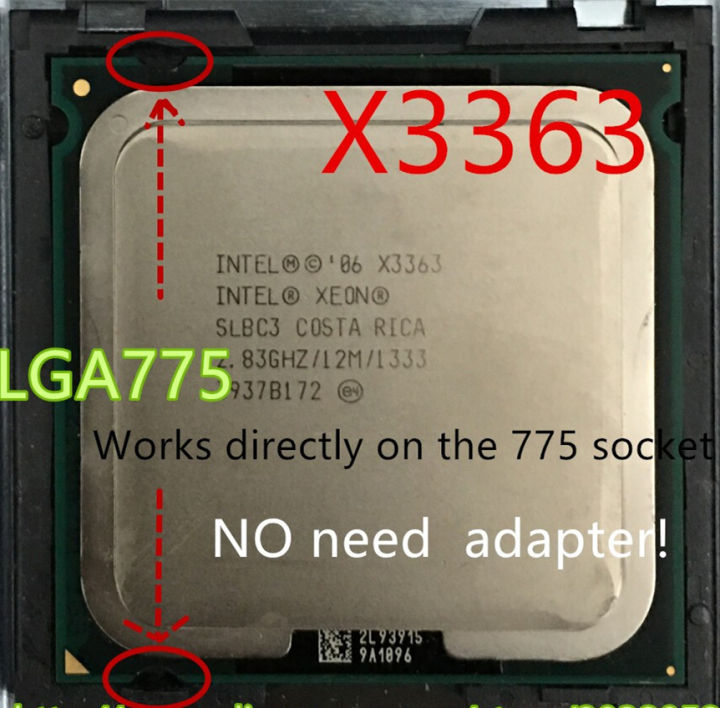 Xeon X3363 2.83GHz 12M 1333Mhz CPU equal to LGA775 Core 2 Quad Q9500