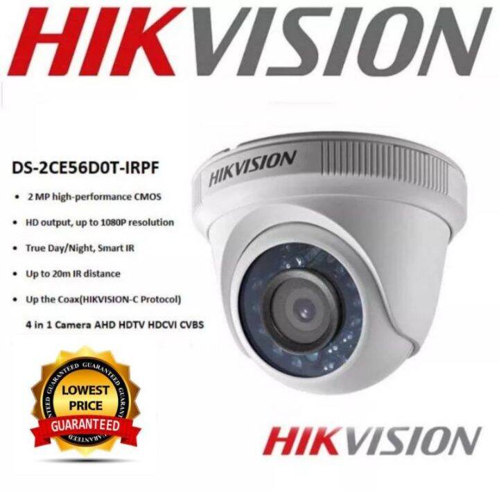 HIKVISION Dome Camera 1080P DS2CE56DOTIRPF 3.6mm Lazada PH