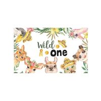 Jungle Animals Backdrop Happy Birthday Party Decor Kids Wild One Safari Birthday Decor Jungle Themed Party Supplies