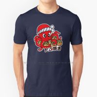 Takoyaki T Shirt Cotton 6Xl Takoyaki Japanese Octopus Snack Balls Street Food Cartoon Anime Tentacles Pattern Waves