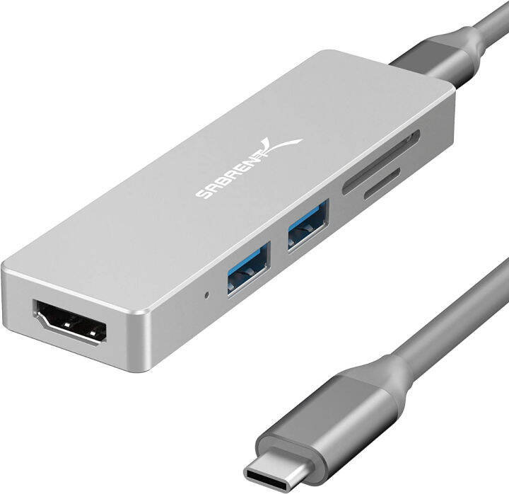 SABRENT 5 in 1 USB C MultiPort HUB for Windows & Mac OS SD & Micro
