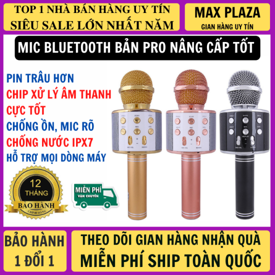 Micro karaoke bluetooth không dây bản pro nâng cấp lọc âm thanh siêu tốt - ảnh sản phẩm 1