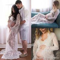 【hot】■✢❃  Front Split Maternity Black White Gown Photography Prop See Through