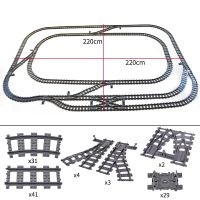 City High-tech Trains Flexible Tracks Forked Straight Curved Rails Crossing Switch Building Block Bricks Creative Toys for kids