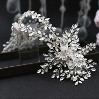 TOPQUEEN HP284-P Forehead Bridal Headpiece Expensive Rhinestone Bridal Headband Alloy Flower Bridal Tiara Headwear for Women