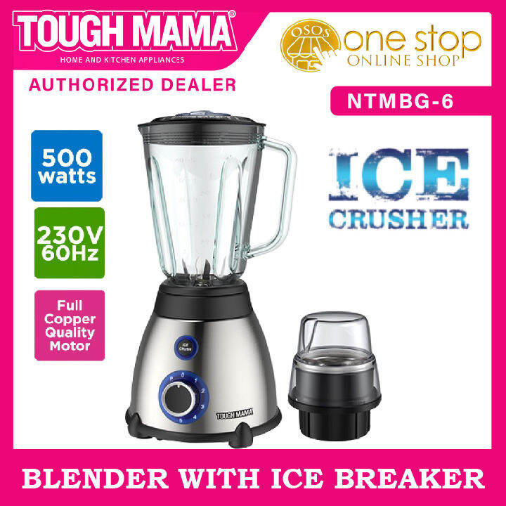 Tough Mama Original 1.5L Heavy Duty Glass Blender w/ Ice Crusher NTMBG