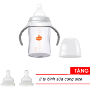 Bình sữa Wesser Nano Silver cổ rộng 260ml Tặng 2 ty thay binh sua