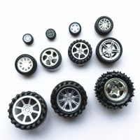 【CW】 2Pcs/Lot Types Car Wheels Plastic Rubber Tires Assembled Parts Drop Shipping