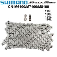 SHIMANO DEORE CN M6100 XT M8100 SLX M7100 DEORE โซ่ M6100 12S ห่วงโซ่จักรยาน MTB 116L 124L 126L ลิงค์118/126ด้วยการเชื่อมโยงที่รวดเร็ว