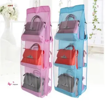 6 Pocket Large Clear Purse Handbag Hanging Storage Bag
