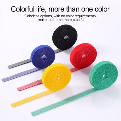 1/3/5m Cable Storage Self Adhesive Fastener Tape Cable Ties Reusable Double Side Hook Loop Cable Tie Wires Management Straps Adhesives Tape