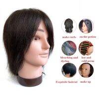 8inch 100 Real Human Hair Male Mannequin Head with for Practice Hairstyles Professional Styling Hairdressing Training Heads