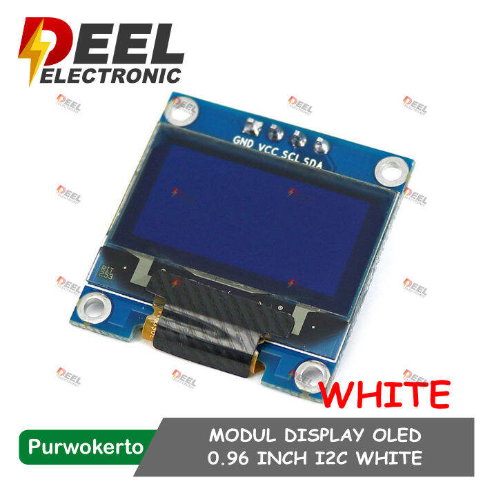 LCD OLED 0.96 WHITE MODULE DISPLAY OLED 0.96 INCH I2C LCD OLED PUTIH ...