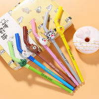 Bv&amp;Bv (พร้อมส่งในไทย??) ปากกาหมึกสีดำ หลอดดูดน้ำ ปากกาน่ารัก ลายการ์ตูน Black Sign Pen cute straw Pen(A11)