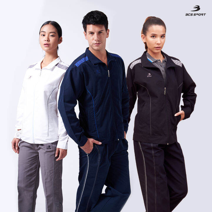 bcs-sport-เสื้อแจ๊คเก็ต-แทร็คสูท-unisex-ทรงเข้ารูป-รหัส-t412-bcs-tracksuit-jacket-t412