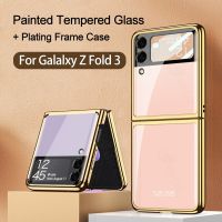 ✣❂ GKK Original Tempered Glass Plating Case For Samsung Galaxy Z Flip 3 5G Case All-included Protection Cover For Galaxy Z Flip3 5G
