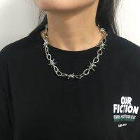 【Transparent thinking】ลวด Brambles สร้อยคอผู้หญิง Hip-Hop Punk สไตล์ Barbed Wire Brambles Link Chain Choker ของขวัญเพื่อน Collares De Moda 2023