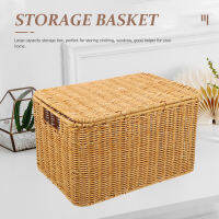 HOMEMAXS [Sale] Cube Storage Boxes with Lids and Metal Frame Woven Storage Basket Multipurpose Sundries Basket