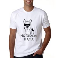 2018 Mens Llama Tshirt Short Sleeve Casual Men Llama T-shirt Summer Cool No Drama Llama T Shirts Cartoon Llama Tops Tees