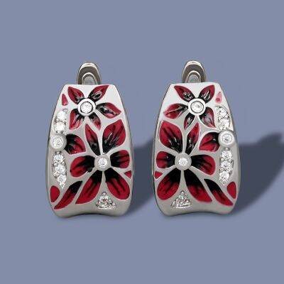 【CC】 New Epoxy Women  39;s Earrings Enamel Wedding Bridal Jewelry