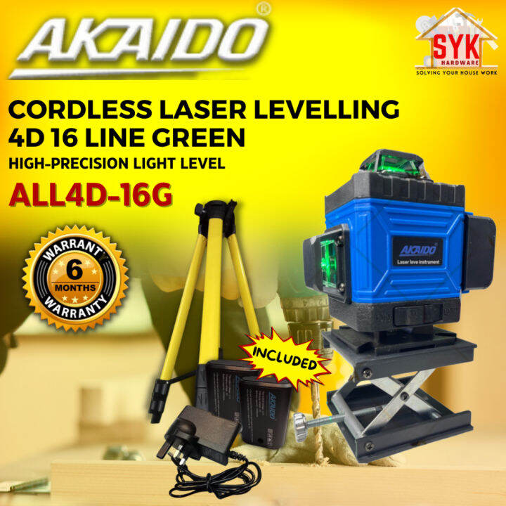 SYK AKAIDO ALL4D16G Laser Leveling Meter 4D 16 Green Line Adjustable