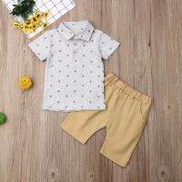 ❤XZQ-Baby Kids Boys Cotton Anchor Motif 2Pcs Set Summer