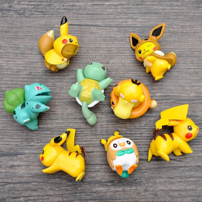 ลิอันด์สำหรับเด็กหุ่นของเล่น Psyduck Squirtle Bulbasaur Rowlet Pokemon โมเดลแอ็คชั่นแอคชั่น Pikachu ตุ๊กตาโปเกมอน