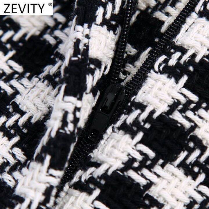 zevity-new-women-vintage-houndstooth-print-high-waist-tweed-hot-shorts-female-chic-zipper-fly-casual-pantalone-cortos-p1235