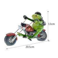 NORTHEUINS Resin Cowboy Cool Frog Riding Motorcycle Figurine Home Decoration Accessories Nordic Modern Sculpture Desk Ornament