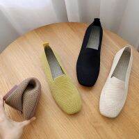 CODai424839 Plus Size Woven Flat Square Toe Womens Cloth Shoes Soft Sole Non-slip Lazy Shoes for Pregnant Women