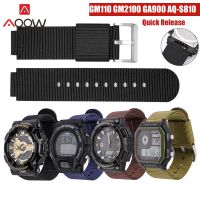 ไนลอนกีฬานาฬิกา Casio G-Shock GM-110 GM-2100 GA-900 W-218H สแตนเลสหัวเข็มขัดเหล็ก16มม.18มม.สร้อยข้อมือผ้าใบสายนาฬิกาข้อมือ