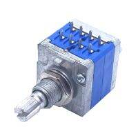 1pc Stereo Channel Volume Potentiometer 203 503 A20K A50K 8 Pins Switch Fever Grade AD-66A 20mm Plum Shaft