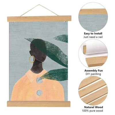 Magnetic Wood Photo Picture DIY Frame 21cm-51cm Poster Print Painting Hanger Frame Wall Poster Hanging Scrolls Home Décor