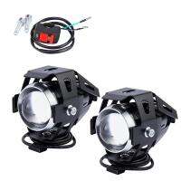 2X Moto Feux Avant 125W U5 LED Phare Lumière Lampe + Commutateur Antibrouillard ไฟหน้าชุด &amp; Parts