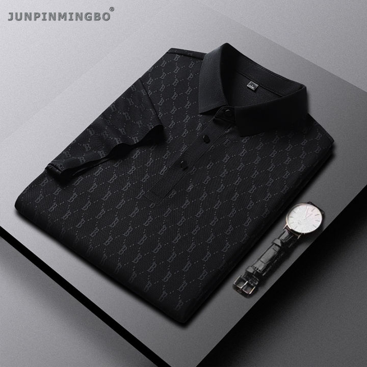 junpinmingbo-เสื้อโปโลผ้าไนลอนพิมพ์ลายสำหรับผู้ชาย-เสื้อบางแห้งเร็วแขนสั้น-m-5xl-ธุรกิจทำงาน