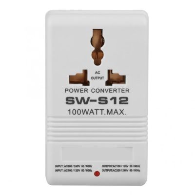 SW-S12 100W 110V/120V to 220V/240V Step-Up Down Voltage Transformer Converter Travel Dual Channel Power Converter