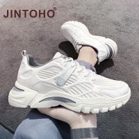 รองเท้าผ้าใบลําลอง รุ่น JINTOHO กันลื่น สีขาว สวมใส่สบาย สไตล์สปอร์ต สําหรับผู้ชาย V725