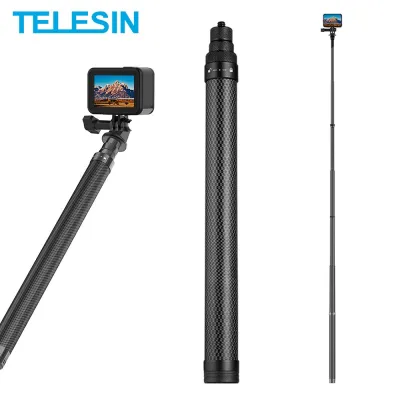 Telein 116เส้นใยคาร์บอนซม. ไม้เซลฟี่แบบขาเดียวขยายได้ด้วยสกรูสำหรับ Gopro ฮีโร่10 9 8 7 6 Insta360กล้องแอคชั่นแคมเมรา Osmo