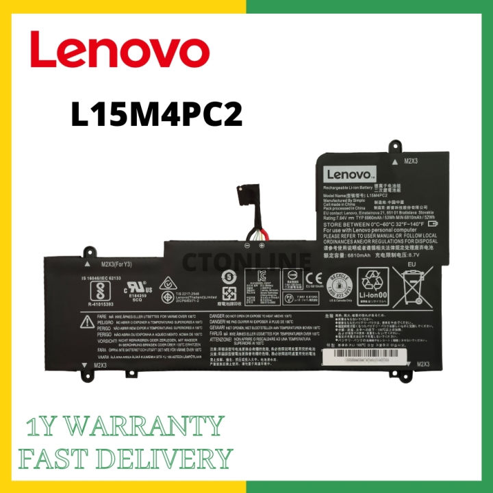 Ori Quality] Lenovo L15M4PC2 L15L4PC2 Yoga 710-11 710-14IKB 710-14ISK 710-15IKB  710-15ISK Laptop Battery [1 YEAR WARRANTY] | Lazada