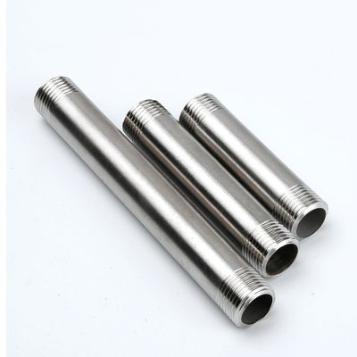304 Stainless Steel Pipe 1/4 3/8 1/2 3/4 1 2 BSPT Male x Male Extension Joint Long 100/150/200/250/300mm Water Pipe Fittings