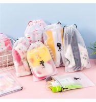 Portable Shoe Storage Organizer Travel Storage Bag Waterproof Transparent Plastic Storage Bag Drawstring Eco Bags Cosmetic Bags