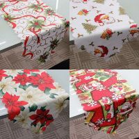 New Popular Hot Christmas Print Table Runner Placemats Tablecloth Mat Santa Snowflakes Festive Wedding Xmas Party Banquet Decor