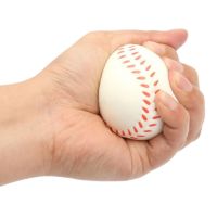 （A Decent） 1PCS Stress Relief Relaxation SqueezeFoamMassage Soft Baseball Shaped Hand Wrist Exercise
