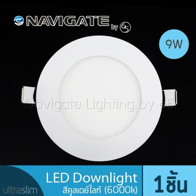 NAVIGATE Downlight LED แบบบาง Ultra Slim ขนาด 4 นิ้ว 9 วัตต์ สีคูลเดย์ไลท์ Daylight (6000K)