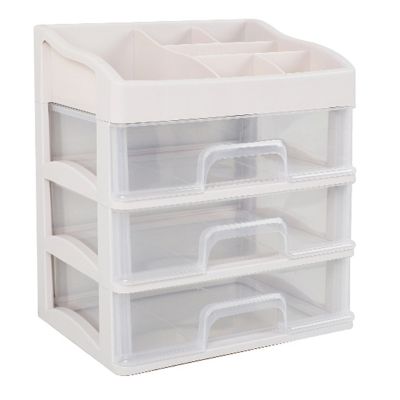 Makeup Organiser with Drawers Clear Cosmetic Display Table Storage Box Case Lipsticks Brushes Holder