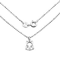 Silver thai 925 Sterling Silver Kids Beaver Necklace , สร้อยคอเงินแท้925สร้อยคอเด็กเป็นจี้รูปแมวเด็กใส่ได้ผู้ใหญ่ใส่ดี