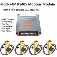 Mod X4M Local Display Data Polling and Processing Module of Hall Flow Sensors Signal Modbus RUT RS485 Communication 4 Inputs
