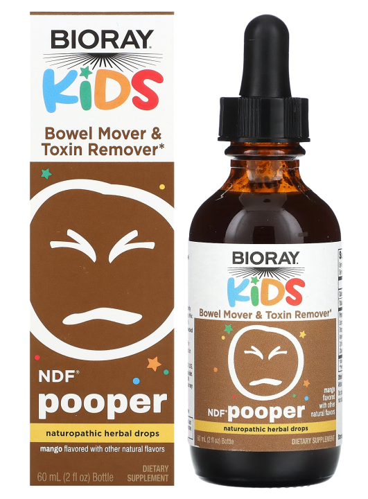Bioray, Kids, NDF Pooper, Bowel Mover & Toxin Removal, Mango , 2 fl oz